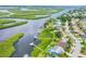 Scenic aerial view of waterfront homes, lush landscaping, and tranquil waterways surrounding the community at 4844 14Th E Ave, Bradenton, FL 34208
