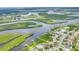 Extensive waterways and mangrove islands surround waterfront homes in this scenic aerial view at 4844 14Th E Ave, Bradenton, FL 34208