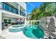 Stunning outdoor space with a pool, spa, dining, and lounging areas at 5219 Calle Menorca, Sarasota, FL 34242