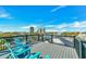 Rooftop deck with lounge chairs and panoramic views of the ocean and city skyline at 5219 Calle Menorca, Sarasota, FL 34242