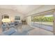 Bright living room features vaulted ceilings and sliding glass doors to the outdoor space at 5698 Country Walk Ln, Sarasota, FL 34233