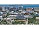 Stunning aerial view of a coastal community, showcasing city skyline and waterfront at 631 N Orange Ave # 208, Sarasota, FL 34236