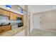 Modern kitchen featuring granite countertops, stainless steel appliances, and stylish pendant lights at 631 N Orange Ave # 208, Sarasota, FL 34236