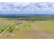 Scenic aerial view of the property with a pond and beautiful farm view at 7745 Wauchula Rd, Myakka City, FL 34251