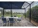 Screened patio features a large umbrella, outdoor furniture, and view of the backyard at 9148 Royal River Cir, Parrish, FL 34219