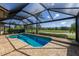 Sparkling screened pool and lanai showcasing serene golf course views at 9719 Discovery Ter, Bradenton, FL 34212