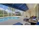 Relaxing screened-in pool area with comfortable seating and a view of the lush landscaping at 12520 Natureview Cir, Bradenton, FL 34212