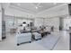 Open-concept living area features a modern kitchen and expansive seating and dining spaces at 13549 Old Creek Ct, Parrish, FL 34219