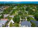 Bird's-eye view showcasing home in a lush neighborhood near the coast with mature trees and green landscape at 326 25Th W St, Bradenton, FL 34205
