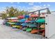 Storage area with a wide selection of kayaks available for residents at 4310 Falmouth Dr # 307, Longboat Key, FL 34228