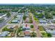 Aerial view of property in residential area, brick street, close to commercial, and glimpse of city skyline at 440 42Nd N St, St Petersburg, FL 33713