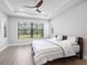 Bright bedroom with large windows and a ceiling fan at 4988 Fairhope Cir, Lakewood Ranch, FL 34211
