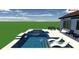 Contemporary pool design with a spa and sun loungers, ideal for enjoying the outdoors at 501 Maraviya Blvd, Nokomis, FL 34275
