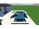 Beautiful backyard pool featuring a spa, sun loungers, and elegant tile work at 501 Maraviya Blvd, Nokomis, FL 34275