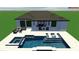 Modern pool with a spa and sun loungers, perfect for relaxation and entertaining at 501 Maraviya Blvd, Nokomis, FL 34275