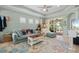 Bright living room with large windows, comfortable seating, and relaxing ambiance at 5047 Newport News Cir, Bradenton, FL 34211