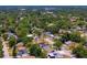 Enjoy this aerial view of a suburban neighborhood with mature trees and well-maintained houses at 4076 Vana Dr, Sarasota, FL 34241