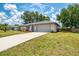 Charming one-story home featuring an attached garage, manicured landscaping, and mature trees at 4155 Center Gate Blvd, Sarasota, FL 34233