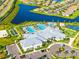 Aerial view of community amenities, including pools, basketball court, tennis court, and clubhouse at 4971 Oyster Pearl St, Bradenton, FL 34211