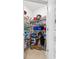 Walk-in pantry with white wire shelves providing lots of storage space at 5659 Woodland Sage Dr, Sarasota, FL 34238