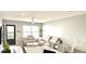 Open-concept living room featuring tile floors, modern furniture, and natural light at 6400 46Th N Ave # 113, Kenneth City, FL 33709