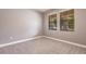 Bright bedroom featuring neutral walls, plush carpet, and natural light from two windows with wood blinds at 7113 Park Tree Dr, Tampa, FL 33625