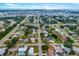 Wide aerial view of a residential neighborhood showcasing tree-lined streets and mix of single Gathering homes at 928 Pineland Ave, Venice, FL 34285