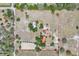 Aerial view of property boundaries showing land, home, barns, and horse arena at 12714 Tyler Run Ave, Odessa, FL 33556