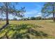 Vast field with distant trees, a fence and a clear blue sky, showcasing the property's acreage at 12714 Tyler Run Ave, Odessa, FL 33556