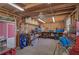 Well-organized garage interior with tools, storage, and workbench space at 16918 Waterline Rd, Bradenton, FL 34212