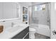 Modern bathroom featuring a sleek vanity, frameless glass shower, and marble accents at 2314 Floyd St, Sarasota, FL 34239