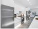 Close up of the modern kitchen showcasing the stainless steel appliances and sleek cabinetry at 2314 Floyd St, Sarasota, FL 34239