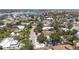 Aerial of property with lush greenery and a street view at 417 Park Lane Dr, Venice, FL 34285