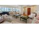 Bright living room with ocean views, piano, and comfortable seating, creating a serene atmosphere at 435 L Ambiance Dr # Ph-J, Longboat Key, FL 34228