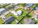 Aerial shot showcases a property featuring a well-kept home with spacious yard, boat storage, and neighborhood setting at 4519 Brooksdale Dr, Sarasota, FL 34232