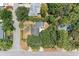 Aerial view of a home with a private pool surrounded by lush greenery at 4907 18Th W Ave, Bradenton, FL 34209