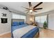 Comfortable bedroom with natural light, ceiling fan, and drum set at 4907 18Th W Ave, Bradenton, FL 34209