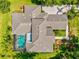 Detailed overhead view showing the house, pool, and landscaping at 8930 Bloomfield Blvd, Sarasota, FL 34238