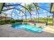 Relaxing in-ground pool surrounded by lush landscaping and a screened enclosure for privacy at 8930 Bloomfield Blvd, Sarasota, FL 34238