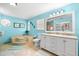 Beautiful bathroom with soaking tub, dual sink vanity, and modern fixtures at 1723 Laramie St, Sarasota, FL 34231