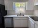 Bright kitchen featuring stainless steel appliances, white cabinets, and a sunlit window at 2833 62Nd N St, St Petersburg, FL 33710