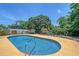 Backyard pool with a lush garden and trees provides a private outdoor retreat at 3127 Dawson St, Sarasota, FL 34239