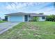 Inviting single-story home with a two-car garage and a well-maintained front lawn at 408 Fletcher St, Port Charlotte, FL 33954