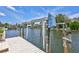 Dock with a boat lift provides easy access to the waterway at 4506 17Th W St, Palmetto, FL 34221