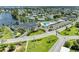 Aerial view of the community center, pool, and well-maintained landscaping in a friendly neighborhood at 4736 Independence Dr # 4736, Bradenton, FL 34210