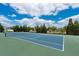 The community tennis court offers a vibrant blue surface, providing a great space for recreational play and exercise at 12015 Forest Park Cir, Bradenton, FL 34211