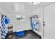 Tidy storage room with beach equipment, clean white walls, and a convenient window at 404 Bayshore Rd, Nokomis, FL 34275