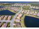 Aerial perspective featuring single-Gathering homes alongside a tranquil lake and lush green space at 6515 Grand Estuary Trl # 208, Bradenton, FL 34212