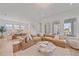 Living room area featuring modern decor, large comfortable couch, and abundant natural light at 7279 Kodiak Ln, Sarasota, FL 34240