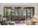 Cozy screened porch with comfortable seating, plants, and views of the lush backyard at 7915 4Th W Ave # 7915, Bradenton, FL 34209